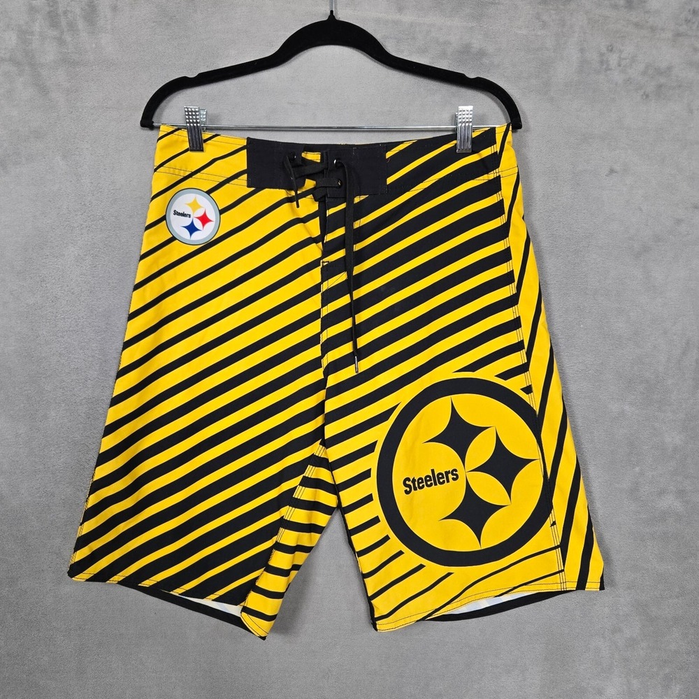 Pittsburgh‎ Steelers Board Shorts Men's 32 yellow black stripe NFL